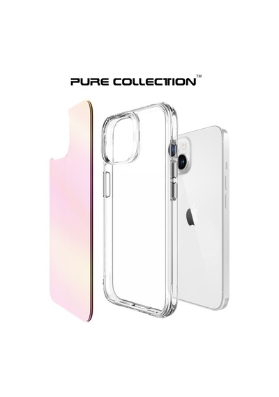 Bix Apple Uyumlu iPhone 15 Pure Rainbow Renk Geçişli Şeffaf Kılıf Çizilmeye Dayanıklı Darbe Emici Pembe