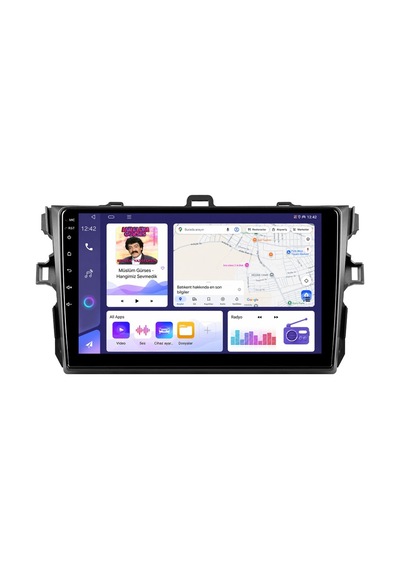 Toyota Corolla Android Multimedya 2007-2012 Carplay Android Auto Navigasyon Kameralı 4gb Ram 64gb 9"