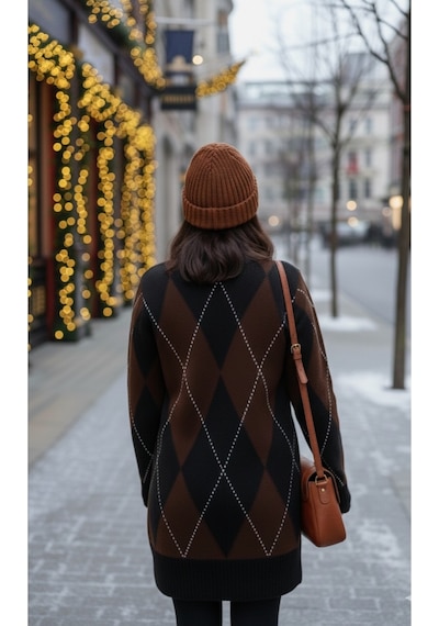 Sayzen Your Shine Kadin Baklava Argyle Desenli Kazak-elbise Sy-2517 Kahve Sayzen Your Shine Kadin Baklava Argyle Desenli Kazak-elbise Sy-2517 Kahve