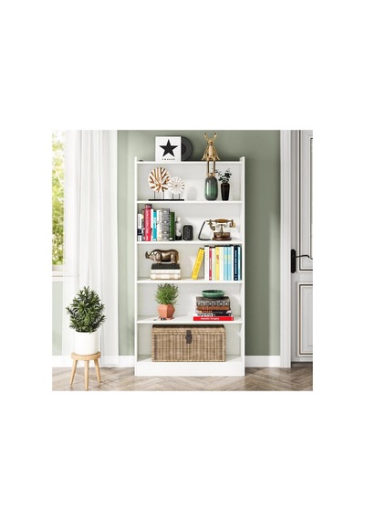 Mdf White Library Kitaplık Beyaz