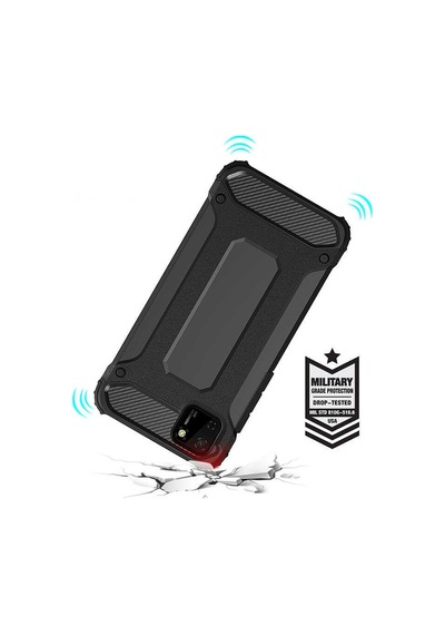 Noktaks - Huawei Uyumlu Huawei Y5p - Kılıf Çift Katman Zırh Tank Crash Military Kapak - Mavi