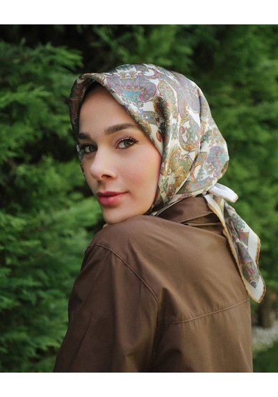 ARMİNE Armine Sura İpek Eşarp Nostalji Krem