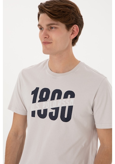 U.S. Polo Assn. Erkek Regular Fit Bisiklet Yaka Açık Gri Tişört 50306922-VR001