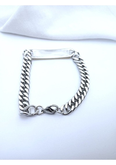 Çelik Zincirli Ay Yıldız Türk Bayrağı Türkiye Paslanmaz Çelik Erkek Bileklik Antrasit