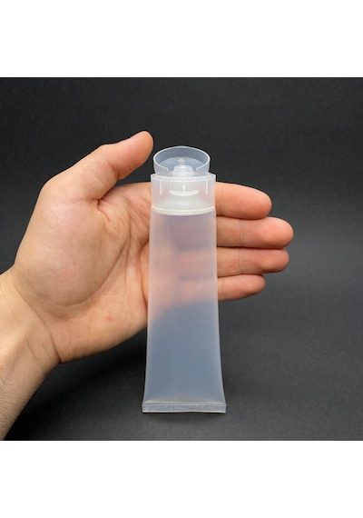 Şeffaf Boş Krem Tüpü 100ml , Fliptop Kapaklı Merhem Tüpü , Şeffaf Lipgloss Tüp 100 Ml X 3 Adet