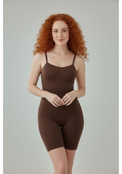 Fit Women Body Yüksek Bel Tam Boy 9050 Kahverengi