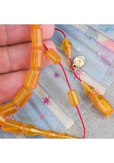 Ateş Kehribar Eski Oyun Zar Obje Patinli Kapsül Kesim 6x10.5mm Tesbih