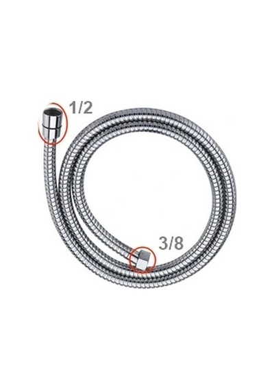 Yapıtaşı Taharetmatik Paslanmaz Krom Örgülü Spiral Hortum 120cm