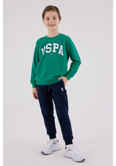 U.S. Polo Assn. Lisanslı Erkek Çocuk Alt Üst 2 Parça Eşofman Takımı Us2227 Yeşil