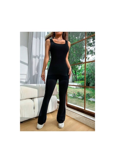 Butik İstanbul Kadın Askılı Kare Yakalı Yandan Şeritli Uzun Dalgıç Tulum Siyah Butik İstanbul Kadın Askılı Kare Yakalı Yandan Şeritli Uzun Dalgıç Tulum Siyah