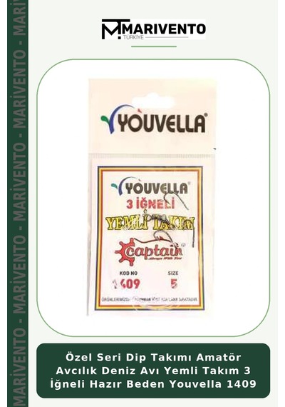 Özel Seri Dip Takımı Amatör Avcılık Deniz Avı Yemli Takım 3 İğneli Hazır Beden Youvella 1409 1-0
