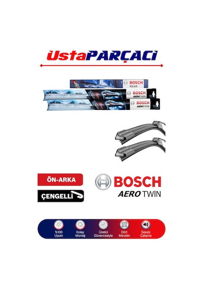 Bosch Subaru Xv 2012-2017 Aerotwin-rear Ön Arka Silecek Takımı H306