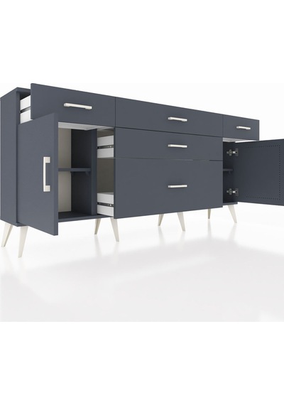Arges Konsol 2 Raflı 5 Çekmeceli 2 Kapaklı 176x30x83 Antrasit-antrasit/antrasit Antrasit/antrasit Arges Konsol 2 Raflı 5 Çekmeceli 2 Kapaklı 176x30x83 Antrasit-antrasit/antrasit Antrasit/antrasit