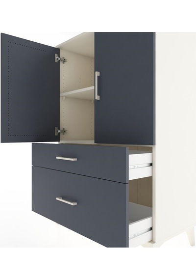 Hyperion Dolap 2 Raflı 2 Çekmeceli 2 Kapaklı 88x44x134 Aytaşı-antrasit Aytası