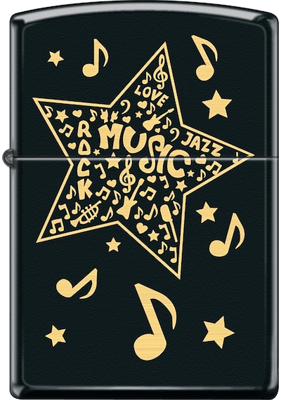 Zippo Music Star Dizayn Çakmak Siyah