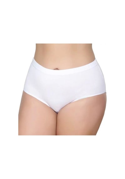 3'lü Kadın Bato Külot Geçme Lastik-gümüş 3040-3041 Beyaz