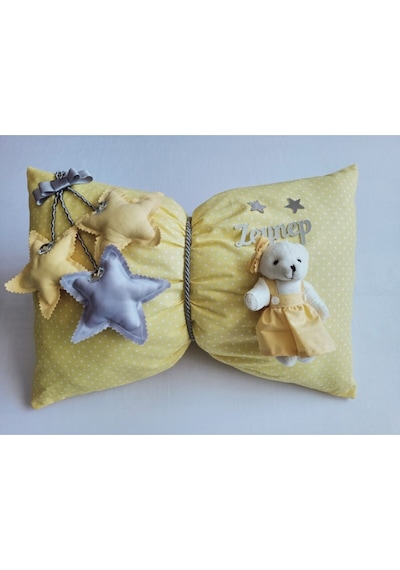 Momsandbabies Sarı Renkli Kız Bebek Dekoratif Yastık Takı Yastığı