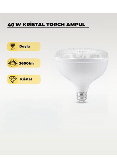 40w Kristal Torch Led Ampul Beyaz Işık