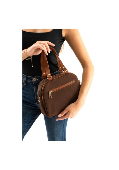 Sanmorris Kadın Suni Deri Ayarlanabilir Çapraz Askılı Smart Casual Omuz Ve El Çantası Kahve-taba 61364632