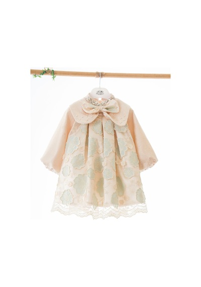 Xo Kids Kız Çocuk Elbise 2-6 Yaş 2613 Bej - Yeşil Xo Kids Kız Çocuk Elbise 2-6 Yaş 2613 Bej - Yeşil