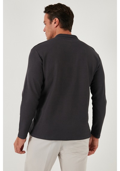 Buratti Pamuklu Regular Fit Polo Yaka Erkek Sweat 5905715 Antrasit