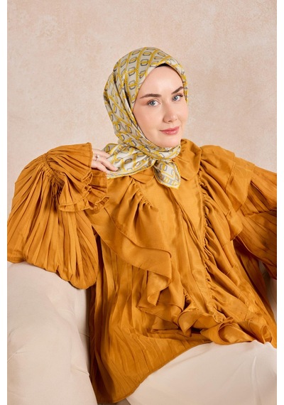 Silk Home Twill İpek Eşarp Zincir Açık Gri Çok Renkli