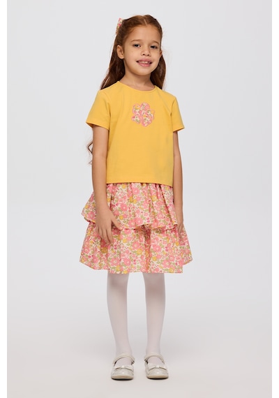 Panço Liberty Kumaş Kız Çocuk Tişört Sarı 5621GK05007
