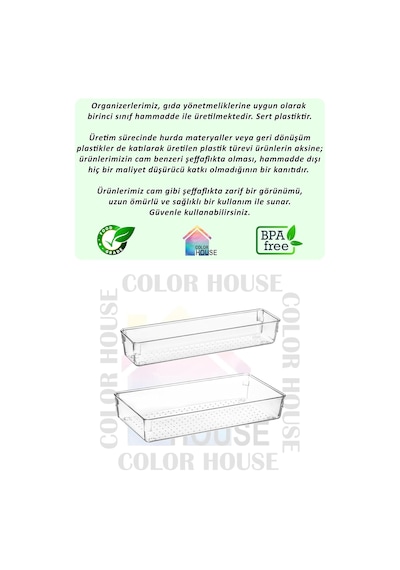 Color House 16'li Set Modüler Kaşıklık Ve Kepçelik Çekmece Içi Düzenleyici Şeffaf Mutfak Organizer Şeffaf 85 X Diğer