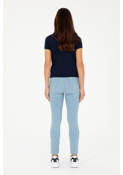 U.S. Polo Assn. Kadın Açık Mavi Skinny High Waist Fit Jean Pantolon 50280332-DN0021