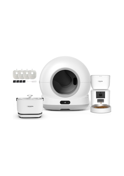 Xenon Smart Akıllı Otomatik Kameralı Kedi Tuvaleti Paslanmaz Çelik Kaseli 4lt Mama Kabı Bataryalı Su Pınarı Ve Filtre 4'lü Pet Seti