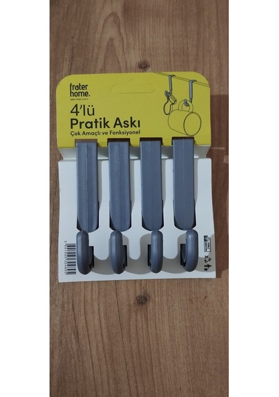 4'lü Pratik Askı Gri