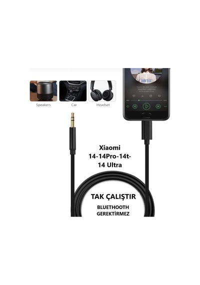Xiaomi Mi 14 Pro Xiaomi Mi 14 Ultra Mi 14t Pro Aux Kablo Type C Aux Kablo Dac Çipli Tak Çalıştır