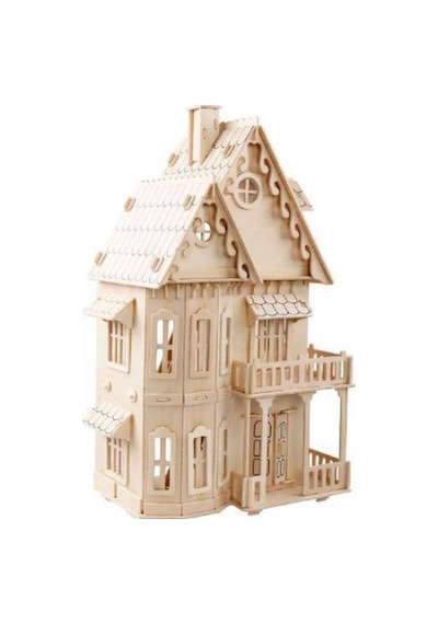 İdeal 3D Büyük Ahşap Maket Şato Büyük Ev Er055 Woodcraft Construc