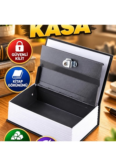 İngilizce Sözlük Görünümlü Kitap Şeklinde Gizli Kasa Metal İç Hazneli