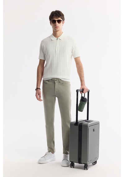 Avva Erkek Haki Klasik Bel Pamuklu Elastan Berlin Slim Fit Jean Pantolon A51y3515