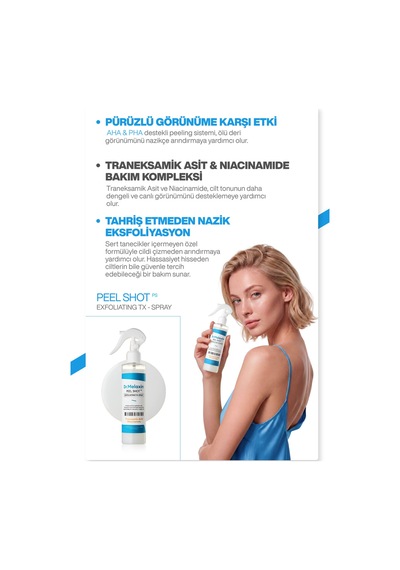 Leke Karşıtı Aydınlatıcı Traneksamik Asit İçeren Tx Vücut Peeling Spreyi 200ml
