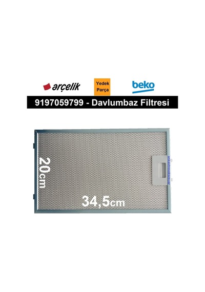 Arçelik Uyumlu P 12 Yes Davlumbaz Aspiratör Filtresi Filtre 9197059799 - 367329582