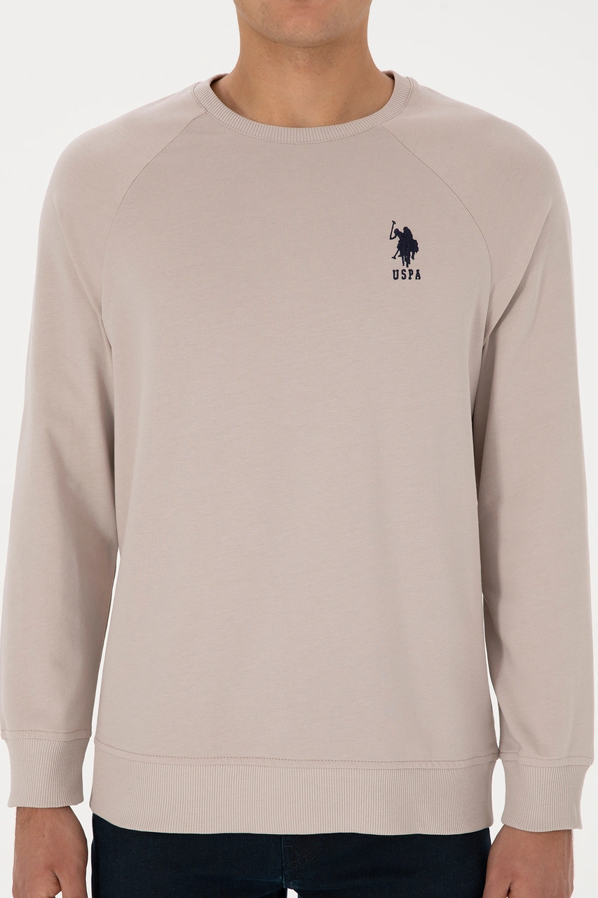 U.S. Polo Assn. Erkek Regular Fit Bisiklet Yaka Taş Basic Sweatshirt 50308103-VR049