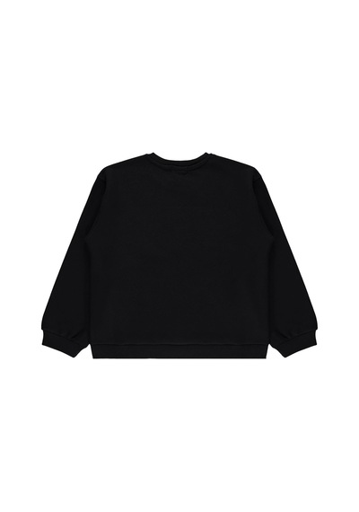 Civil Girls Civil Kız Çocuk Believe Nakışlı Sweatshirt 3 İp Uzun Kol Okul Kreş Ve Günlük Kullanım - Siyah