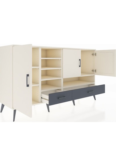 Kronos Konsol 8 Raflı 2 Çekmeceli 3 Kapaklı 176x59x99 Aytaşı-ayta Aytaşı-aytaşı/antrasit
