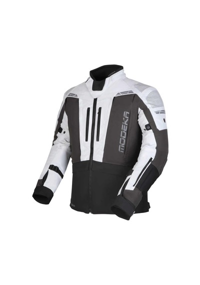 Modeka Hydron Waterproof Ceket Açık Gri - Koyu Gri - Siyah
