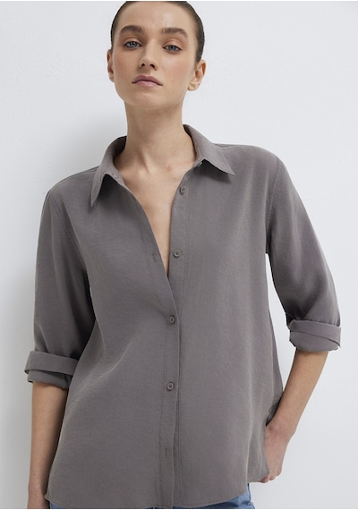 Mavi - Tencel Tm Liyosel Karışımlı Antrasit Gömlek 1211374-90721 Antrasit