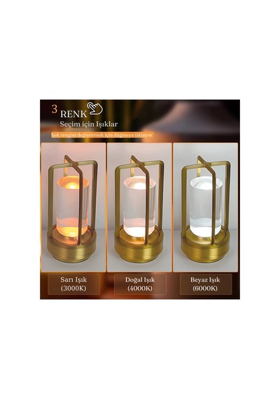 Usb Şarjlı Dokunmatik Kademesiz Led Gece Lambası Masa Lambası 3ışık Modu Dekoratif Ev Kafe Restoran Altın - 786952028 Altın Usb Şarjlı Dokunmatik Kademesiz Led Gece Lambası Masa Lambası 3ışık Modu Dekoratif Ev Kafe Restoran Altın - 786952028 Altın