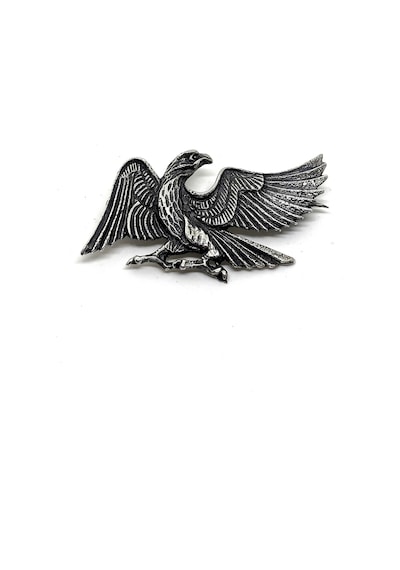 Oya Silver Gümüş Oksitli Kartal Broş Krb00