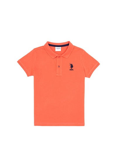 U.S. Polo Assn. Erkek Çocuk Somon Basic Polo Yaka Tişört 50262958-vr047 Pembe