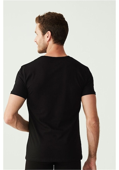 U.S. Polo Assn. U.s Polo Assn. 80199 Erkek 2 Li Kısa Kol V Yaka Atlet -siyah Siyah