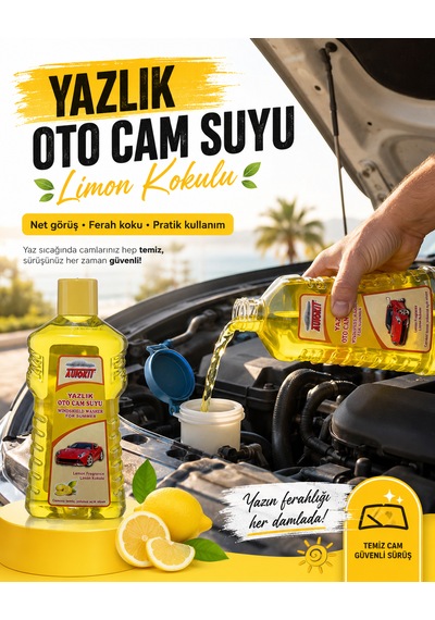 Autokit Yazlık Cam Suyu Limon Aromalı 1 Litre