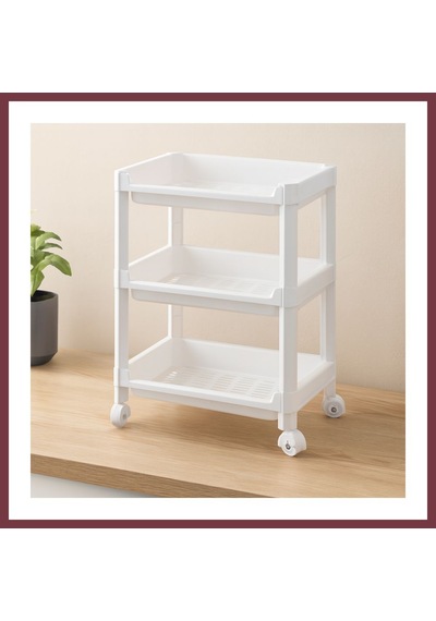Storeşahin 3 Katlı Tekerlekli Sepet Organizer Raf - 352x220x480 Mm Shn0720 Çok Renkli