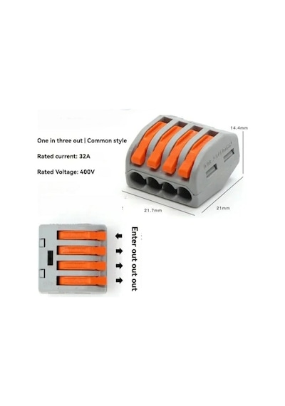 4 Adet Pct-214 Awg 28-12 4lü Hızlı Kablo Birleştirici