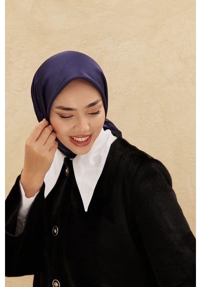 Silk Home Düz Shiny Eşarp - Koyu Lacivert Koyu Lacivert